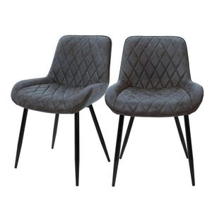 ML-DESIGN JÍDELNÍ ŽIDLE, sada 2 ks, antracitová, z umělé kůže obraz
