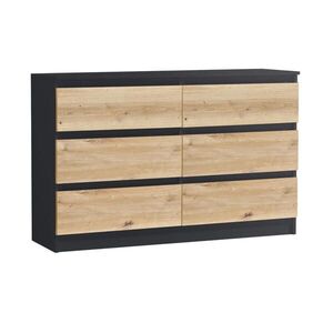 Home Collective KOMODA se 6 zásuvkami, šířka 120 cm, v antracitovém dubu obraz