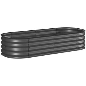 Outsunny VYVÝŠENÝ ZÁHON z kovu, květináč, DIY květináč s otevřeným dnem, tmavě šedý obraz