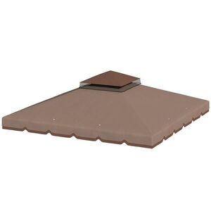 Outsunny NÁHRADNÍ střecha pro altán, polyester, khaki hnědá obraz