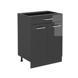 Vicco SPODNÍ SKŘÍŇKA KUCHYŇSKÉ LINKY R-Line Antracitový vysoký lesk 60 cm se zásuvkou, bez pracovní desky obraz
