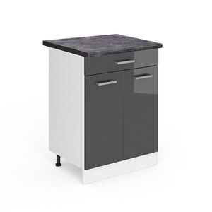 Vicco SPODNÍ SKŘÍŇKA KUCHYŇSKÉ LINKY R-Line Antracitový vysoký lesk 60 cm se zásuvkou, PD Antracit obraz
