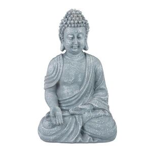 Relaxdays SOŠKA Světle šedá Buddha v meditaci obraz