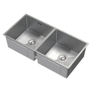 ML-DESIGN DVOJITÝ DŘEZ z nerezové oceli 81, 5 x 40 cm se sifonem obraz