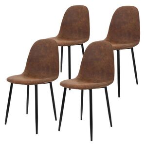 ML-DESIGN JÍDELNÍ ŽIDLE, sada 4 ks, hnědá, umělá kůže obraz
