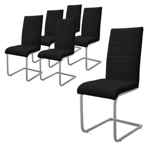ML-DESIGN SADA 6 křesel na kloubové noze, černá umělá kůže obraz