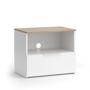 Vicco NÍZKÝ NÁBYTEK POD TELEVIZI Wido Bílá/Sonoma 60 x 50 cm se zásuvkou obraz