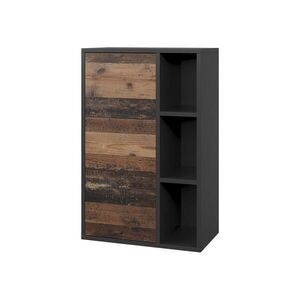 Vicco STĚNOVÁ POLICE Berno Černá/starý styl 50.1 x 78.4 cm se 2 uzavřenými přihrádkami obraz