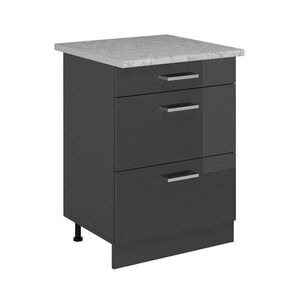 Vicco SPODNÍ SKŘÍŇKA KUCHYŇSKÉ LINKY R-Line Antracitový vysoký lesk 60 cm PD Mramor obraz