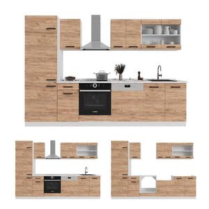 Vicco JEDNOTKOVÁ KUCHYNĚ R-Line Antracitový venkovský dům 140 cm , PD Dub obraz