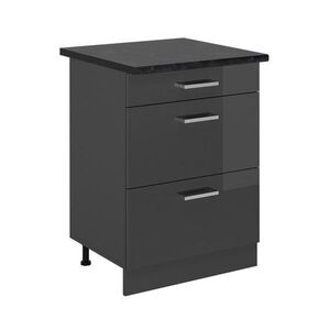 Vicco SPODNÍ SKŘÍŇKA KUCHYŇSKÉ LINKY R-Line Antracitový vysoký lesk 60 cm se zásuvkami, PD Antracit obraz