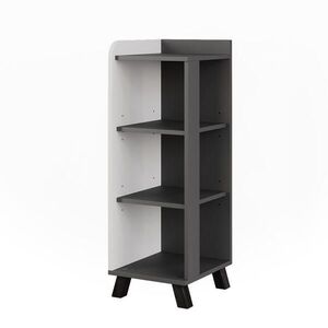 Vicco MIDI SKŘÍŇKA Karen Antracitová/bílá 30 x 90 cm se 4 policemi obraz