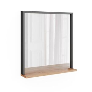Vicco NÁSTĚNNÉ ZRCADLO Orlando Antracit/zlatý dub 57 x 60 cm se zrcadlem obraz