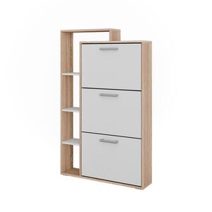 Vicco BOTNÍK NA BOTY Orlando Bílá/Sonoma 80 x 128.3 cm se 3 skládacími přihrádkami obraz