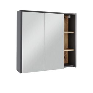 Vicco SKŘÍŇKA SE ZRCADLEM DO KOUPELNY Viola Grey/Artisan 80 x 75 cm s otevřenými policemi obraz