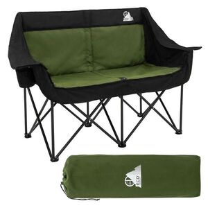 ECD-Germany SKLÁDACÍ KEMPINGOVÁ ŽIDLE pro 2 osoby, khaki, s ocelovou konstrukcí, 54, 5 x 145, 92 cm obraz
