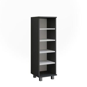 Vicco MIDI SKŘÍŇKA Ilias Antracitová/bílá 30.2 x 95 cm s 5 otevřenými přihrádkami obraz