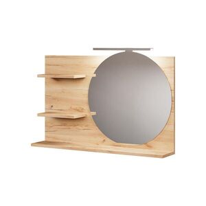 Vicco ZRCADLOVÁ POLICE Avena Dub 80 x 50 cm se 3 otevřenými přihrádkami obraz