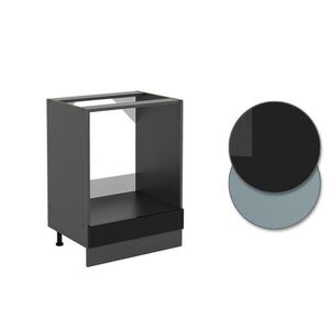Vicco SKŘÍŇKA NA VESTAVĚNOU TROUBU R-Line Černý vysoký lesk 60 cm , PD Dub obraz
