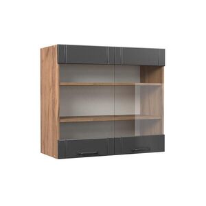 Vicco SKLENĚNÁ KUCHYŇSKÁ SKŘÍŇKA Fame-Line Tmavě šedá 80 cm obraz