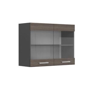 Vicco SKLENĚNÁ KUCHYŇSKÁ SKŘÍŇKA R-Line Ušlechtilá šedá 80 cm obraz