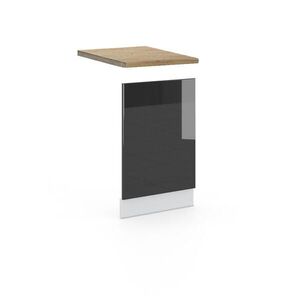Vicco PŘEDNÍ PANEL Fame-Line Antracitový vysoký lesk 45 cm , PD Dub obraz