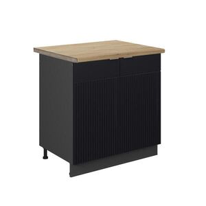 Vicco SKŘÍŇKA POD DŘEZ Fame-Line Černý pruhovaný 80 cm , PD Dub obraz