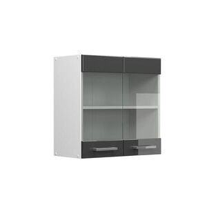 Vicco UNIVERZÁLNÍ NÁSTĚNNÁ SKŘÍŇKA R-Line Antracitový vysoký lesk 60 cm se skleněnými dvířky obraz