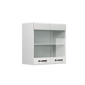 Vicco SKLENĚNÁ KUCHYŇSKÁ SKŘÍŇKA R-Line Bílý venkovský dům 60 cm obraz
