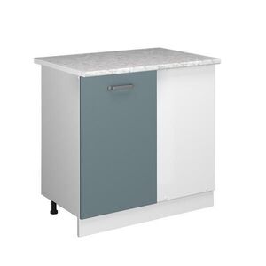 Vicco UNIVERZÁLNÍ ROHOVÁ SKŘÍŇ R-Line Modrošedá 86 cm s dvířky, s pracovní deskou obraz