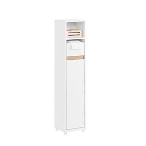 SoBuy NÍZKÁ KOUPELNOVÁ SKŘÍŇKA s jedním zásuvkou Bílá 20x20x96cm Minimalistický obraz