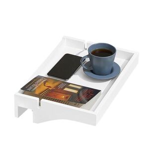 SoBuy POLIČKA K POSTELI pro mobilní telefon Bílá 36x25x8cm Minimalistický obraz