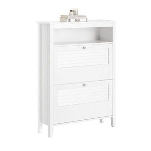 SoBuy BOTNÍK se dvěma dveřmi Bílá 80x25x108cm Nordický obraz