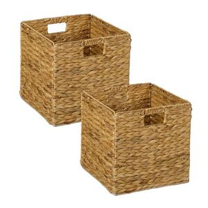 Relaxdays KOŠ Přírodní 2dílný-set vodní hyacint 30x30x30 cm obraz