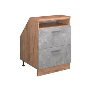 Vicco ŠIKMÁ SKŘÍŇ Rion Beton 60 x 81.6 cm se 2 zásuvkami, korpus skříně hloubka 60 cm obraz