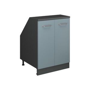Vicco KUCHYŇSKÁ SKŘÍŇKA POD ŠIKMOU STŘECHU R-Line Modrošedá 60 cm se 2 dveřmi, korpus skříně hloubka 60 cm obraz
