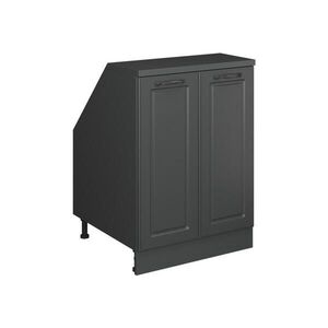 Vicco KUCHYŇSKÁ SKŘÍŇKA POD ŠIKMOU STŘECHU R-Line Antracitový venkovský dům 60 cm se 2 dveřmi, korpus skříně hloubka 60 cm obraz