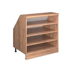 Vicco KUCHYŇSKÁ SKŘÍŇKA POD ŠIKMOU STŘECHU R-Line Zlatý mocný dub 80 cm se 4 přihrádkami, korpus skříně hloubka 60 cm obraz