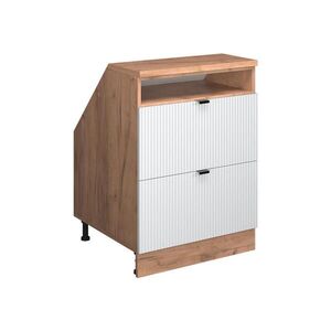 Vicco ŠIKMÁ SKŘÍŇ Rion Bílé zvlnění 60 x 81.6 cm se 2 zásuvkami, korpus skříně hloubka 60 cm obraz