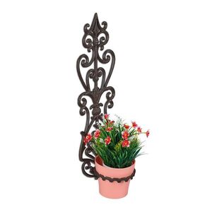 Relaxdays DRŽÁK KVĚTINÁČE hnědý na zeď 54 cm obraz