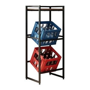 Relaxdays REGÁL černá hnědá na přepravky s policí 47 cm obraz