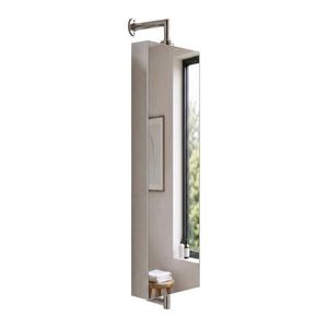 Relaxdays SKŘÍŇKA se zrcadlem Stříbrná otočná nástěnná 136 cm obraz