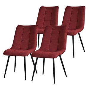 ML-DESIGN JÍDELNÍ ŽIDLE SADA 4 KS Červená látková potah obraz
