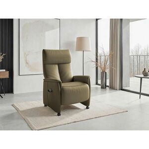 Sit & More RELAXAČNÍ KŘESLO, kůže, olivově zelená obraz