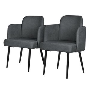 ML-DESIGN JÍDELNÍ ŽIDLE, 2dílná sada, antracitová, s látkovým potahem v ratanovém vzhledu obraz