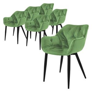 ML-DESIGN JÍDELNÍ ŽIDLE, sada 6 ks, šalvějový samet obraz