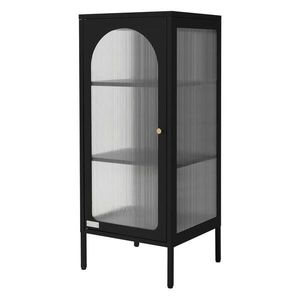 ML-DESIGN VITRÍNOVÁ SKŘÍŇ, 42 x 102, 5 x 40 cm, černá, z oceli, se 3 policemi a 1 dvířky obraz