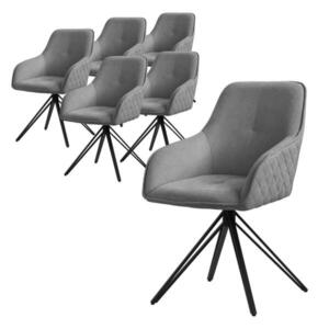 ML-DESIGN JÍDELNÍ ŽIDLE SADA 2 KS otočná šedá tkanina obraz