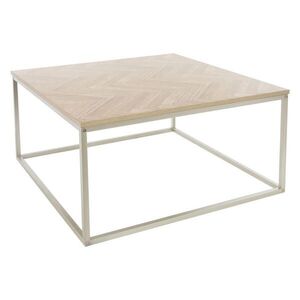 ML-DESIGN KONZOLOVÝ STOLEK 80 x 80 x 40 cm v dubovém vzhledu s rybinovým vzorem, ocelová konstrukce obraz