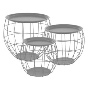 ML-DESIGN ODKLÁDACÍ STOLEK kulatý Ø31cm/Ø38cm/Ø47cm šedý z kovu obraz